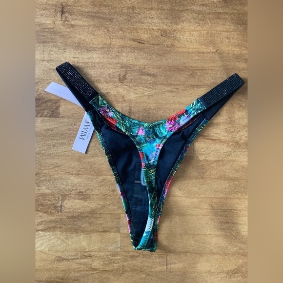 Victoria Secret shine strap swim thong new size small tropical floral - Picture 3 of 4